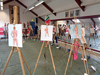 Workshop naaktmodel schilderen tijdens vrijgezellenfeest in Tilburg