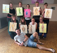 Workshop naaktmodel schilderen in Harelbeke, België tijdens vrijgezellen