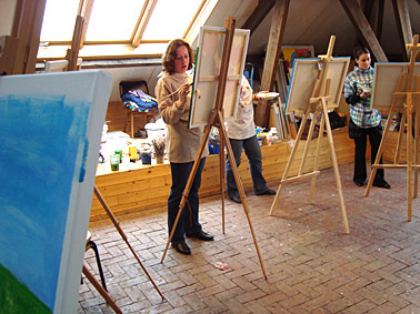 workshop schilderen op doek voor bedrijven